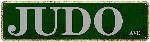 Judo Ave Schild Neuheit Judo Ave Dekor Judo Ave Straßenschild Wandkunst Dekor für Zuhause Bauernhaus Bar Café Männerhöhle 40,6 x 10,2 cm