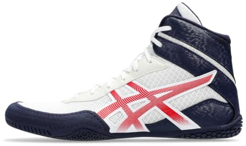 ASICS Men's MATCONTROL 3 Wrestling Shoes, White/Classic Red, 9.5 UK