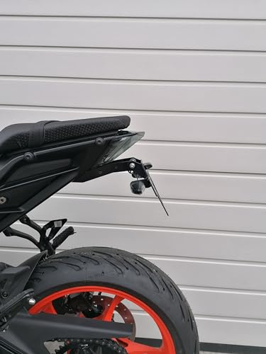 kurzer Kennzeichenhalter für KTM Duke 125 duke390 ab 2024 EVO Set für OEM Blinker GroFaTec Kennzeichenträger Nummernschild Träger Halter kurzes Heck Heckumbau ktm duke125 DUKE390 Tail Tidy Porta Targa