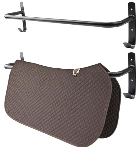 HDYEGY 2Pcs Blanket Rack with Tack Rack,Wall Mounted Blanket Bar for Hanging Horse Blankets Pads Saddle Blankets,33.8 Inch