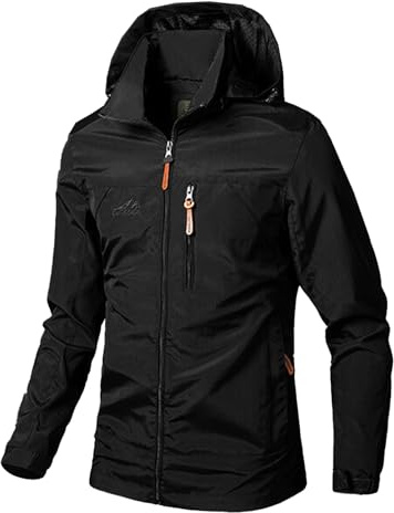 Btmpmcs Giacca da uomo con cappuccio Casual Sportivo Leggero Softshell Jacket Antivento impermeabile per Esterni Giacca Multitasche Giacca a Vento Arrampicata Abbigliamento da Trekking