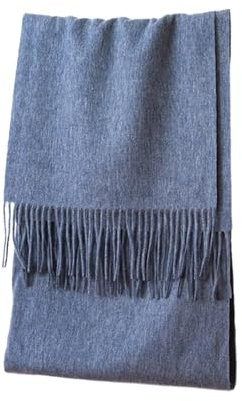 osiuujkw Luxuriöser Lammwollschal, warm und stilvoll im Winter, weicher und bequemer Warmer Wollschal für den Winter, trübes Blau