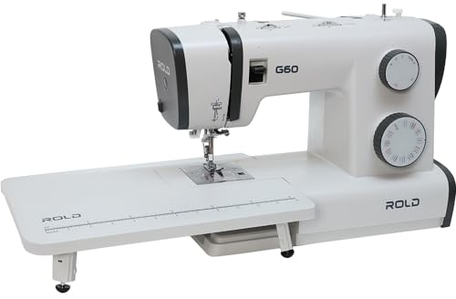 ROLD G60 Elektrische Nähmaschine – 32 Nähprogramme mit Anschiebetisch | Für Jeans, Jersey, Baumwolle & Stretch | Leistungsstarker Motor & einfache Bedienung | Mit deutscher Anleitung & Service