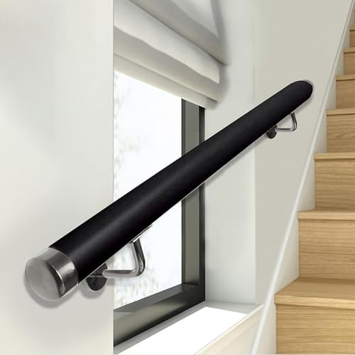 Pasamanos de PVC de 50 cm-600 cm para escaleras interiores, barandilla de montaje en pared con soporte, barra de seguridad para niños mayores, barandilla de escalera antideslizante, para pasillo, loft
