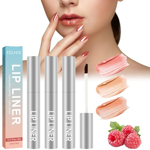 Abnehmbarer Lipliner 3 Farben,Aufpolsternder Lippenkonturenstift,Peel Off Lip Liner Tattoo,Abziehbarer Lipliner,Langanhaltender Peel Off Lip Liner, Invisible Lip Contour