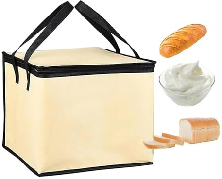 SMoonga Brotwärmebox, Brotwärmematte und Wärmebox, Sauerteigkugel-Gärbehälter mit Griffbehälter, multifunktionale Pizza-Gärbox für Gebackenes, 1803646