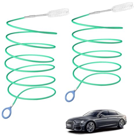 ChAusa 2 Pcs Car Sunroof Drain Cleaning Brush, 118 inch/197 inch Sunroof Cleaning Brush, Flexible Car Drain Hole Cleaner Drain Hole Car Accessories Drain Brush for Car Windscreen Wipers