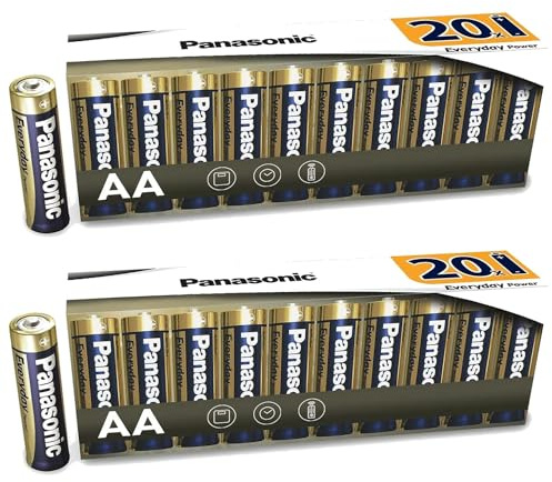 PANASONIC 2 confezioni da 20 batterie alcaline Everyday Power Silver AA-LR6 1,5 V