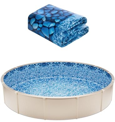 VEVOR Revestimiento para Piscina Elevada 549 cm Forma Redonda Cubierta para Piscinas de Vinilo Altura de Pared 132,1 cm Resistente al Desgarro con Lados de Acero Fácil instalación para Patio Jardín