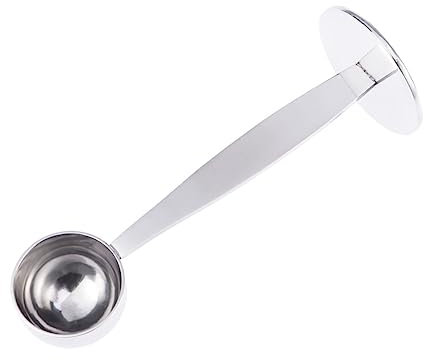 TOPBATHY 10g Cuillère à Mesurer Espresso Multifonction Acier Inoxydable Cuillère Doseuse Et Tamper Compacte Pour Café Moulu Pour Amateurs De Café