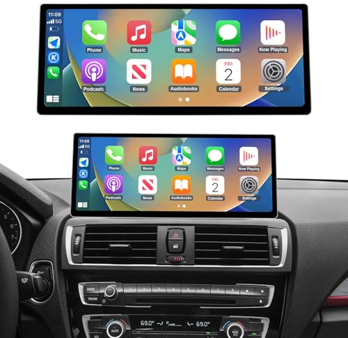 Road Top 12,3 Ultra-Fin Écran CarPlay pour BMW Série 1/2 avec NBT Système | Pour Série 1 F20/F21 et Série 2 F22/F23 (2013-2015), HD Linux Écran Autoradio, CarPlay sans fil, Android Auto, MirrorLink
