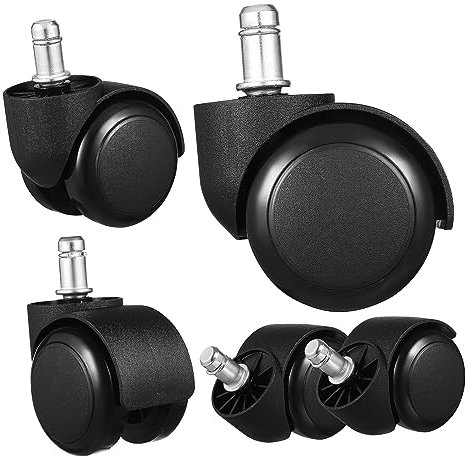HOMSFOU 5pièces Roulettes De Chaise De Bureau Roulettes Pivotantes Silencieuses Remplacement Facile Pour Chaise De Jeu