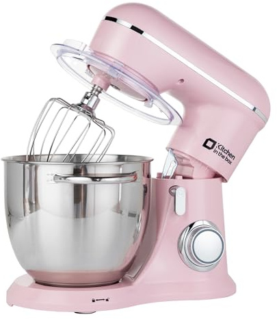 Batidora Amasadora 6L 1300W, Amasadora de Pan y Reposteria, Robot de Cocina con 10 Velocidades, Incluye Gancho Amasador, Paleta Batidora y Varilla Mezcladora,Kitchen in the box