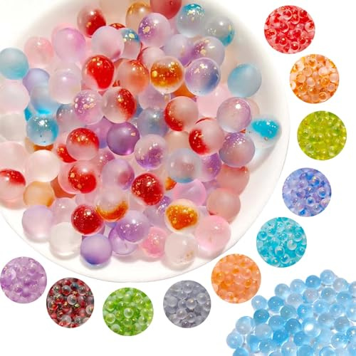 Jiahuade 100 Stück Murmeln Bunt Glasmurmeln,10mm Murmeln Glas Kinder,Murmelspiel Deko,Deko Glas Spielzeug,Transparent Handgefertigte Glasmurmeln,Murmelspiel Bunt für Jungen und Mädchen