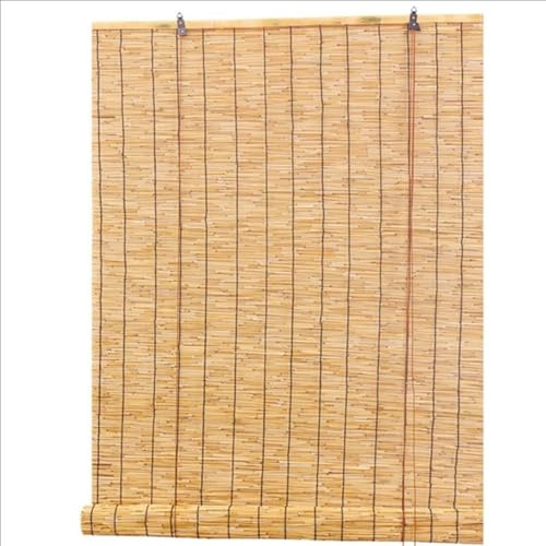 Roller Shutter Bamboo Blind, Bamboo Window Blinds Sun Protection, Cordless Roman Privacy curtain, 40 55 60 85 100 125 130 145 150 160 cm, for Indoor Kitchen Windows