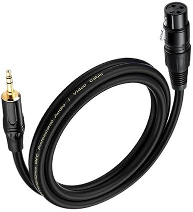 Menewstart 3.5mm to XLR Cable 10FT, Unbalanced 1/8 Mini Jack TRS Stereo Male to XLR Female Microphone Audio Cable, 24K-Gold-Plated Contacts for The cleanest Sound Experience