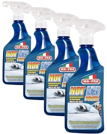 Ma-Fra Not Ice Power, Deghiacciante Liquido ad Effetto Immediato, Facile e Veloce da Utilizzare, Adatto per Ogni Genere di Vetro e Cristallo Auto, Non Unge, Scioglie Ghiaccio e Neve, Formato 500ml