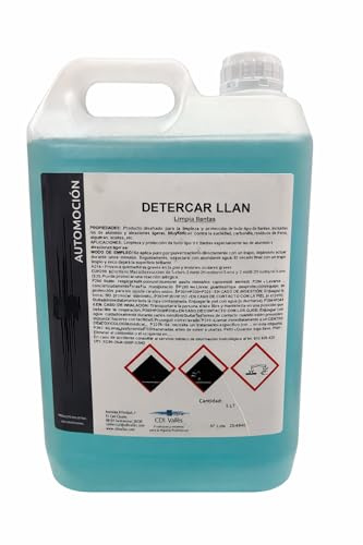 DETER CAR LLAN Limpia Llantas Profesional 5L | Desengrasante Potente, Para Llantas de Aluminio y Aleación, Elimina Polvo de Freno y Carbonilla, Elimina Suciedad Incrustada