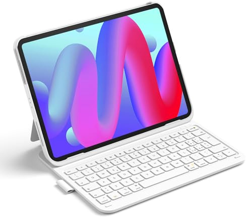 Inateck Custodia Tastiera iPad A16/10a Gen, Ultraleggera 427g | Per iPad Air 11 M4/M3/M2, Air 5/4, Pro 11, porta penna nascosto, AirTap, Bianco