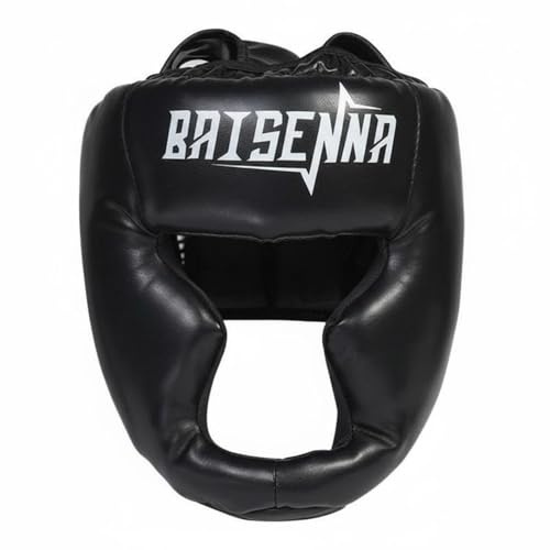 Gralara Casco da Protettivo con Design Ergonomico Imbottitura Spessa Protezione Integrale per Chin E Guance Adatto a Allenamento di Sparring Ginnastica Uso per Principianti E Bambini, Nero, S