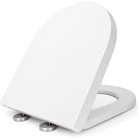 Futura Soft Close D Shape Toilet Seat, Quick Release, White | Premium thermoplastic seat with one-button quick release, adjustable hinges, top or bottom fixing and a 42.5 x 36cm fit.