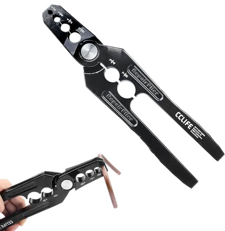 CCLIFE Rohrrichter Manuell für 1/4–7/8 Zoll (6 Größen), Schwarz, 1er-Pack | 6-Loch Rohrglätter, Kupferrohrrichter geeignet für Kupfer-, Aluminium-, Stahlrohre, Biegerohre und Kraftstoffleitungen