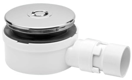McAlpine ST90CP10-53 Shallow Shower Trap Chrome 53mm High, 90mm Seal, 1.5 Outlet - Slim Shower Trap ST90CP10-53.