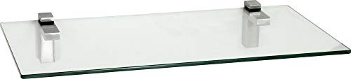 ib style® Glasregal 8mm | mit befestigungsclips Quadro Verchromt | Klar | 60x15 cm