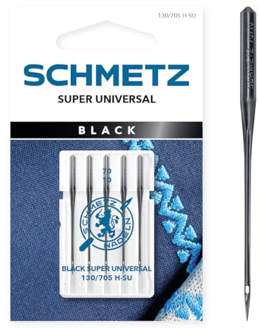 SCHMETZ | Black Super Universal | 70/10 | 5 Nähmaschinennadeln | 130/705 H-SU | mit Antihaftbeschichtung | für alle gängigen Haushaltsnähmaschinen