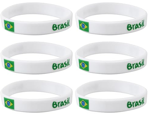 BESPORTBLE 6 Piezas Pulsera Azul de Silicona Brasil Fan de Fútbol Recuerdo País Brazalete Hombre Ventilador Suministros Para Fanáticos Fiestas Deportivas