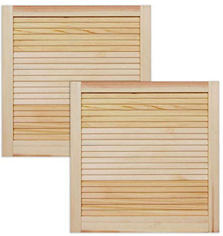 ben+camilla.com Lamellentür Holztür Natur 601 x 594 x 21 mm mit geschlossenen Lamellen für Regale, Schränke, Möbel | Kiefer Holz unbehandelt | Doppel-Paket 2-er Pack
