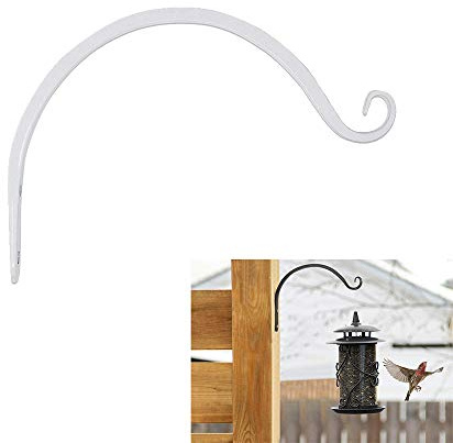 Blumenampel Halterung, 1 Stück Metall Wandhaken für Blumenampel Wandhalterung Hängeampel Draußen Gusseisen Blumenampelhalter Garten für Zaun Blumenampel Groß, Hängekörbe, Windspiele, Laternen (Weiß)