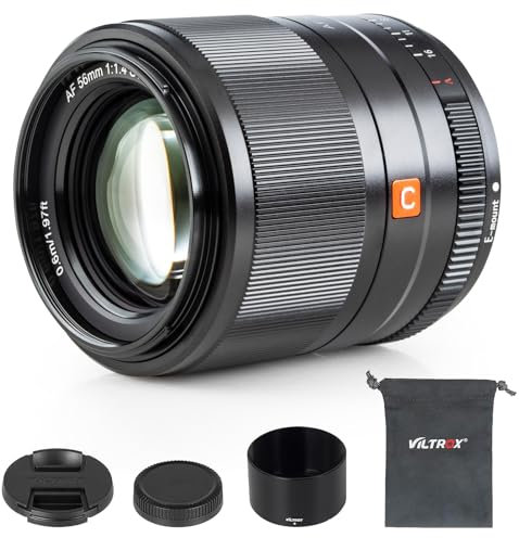 VILTROX 56mm F1.4 f/1.4 E-Mount APS-C Autofocus Prime Lens for Sony A6500 A6300 A6000 A6400 A6100 A5100 A6600 A7 A7R A7C A7II A7RII A7SIII A7III A7RIII A7RIV A9