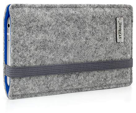 stilbag Handyhülle Finn für Samsung Galaxy S20 FE | Smartphone-Tasche aus Filz | Kompatible Schutzhülle | Handytasche Made in Germany (Hellgrau - blau)