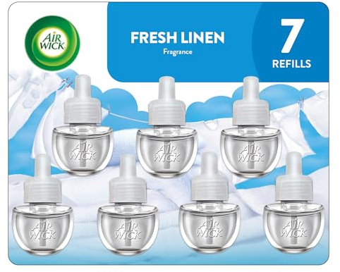 Air Wick Plug in Scented Oil Refill, 7 ct, Fresh Linen, Air Freshener, Essential Oils