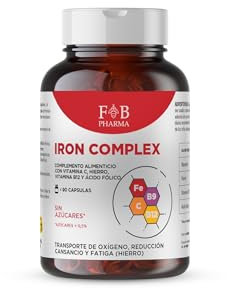 FB PHARMA - Integratore Ferro + Acido Folico + Vitamina C + Vitamina b12 - Iron Complex 90 compresse per CARENZE | SISTEMA IMMUNITARIO | RIDUZIONE STANCHEZZA E AFFATICAMENTO