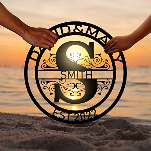 Türschild Hochzeitsgeschenk Personalisiert, Namensschild Haustür Deko Hochzeitsgeschenk Hochzeitsdekoration Wanddekoration Wohnzimmer