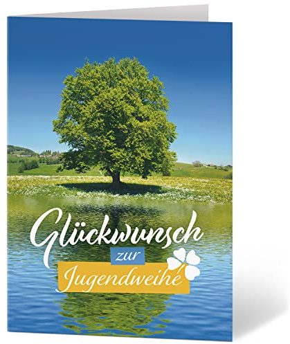 Einladungskarten Manufaktur Hamburg XXL Glückwunschkarte A4 zur Jugendweihe - große Karte mit Umschlag Jugendfeier Grußkarte für Jungen und Mädchen Motiv 7