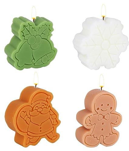 4 confezioni di candele di Natale, mini candele di Natale, decorazione natalizia, candele profumate per la casa, centrotavola, set di candele per feste di Natale, decorazione per la casa, regali