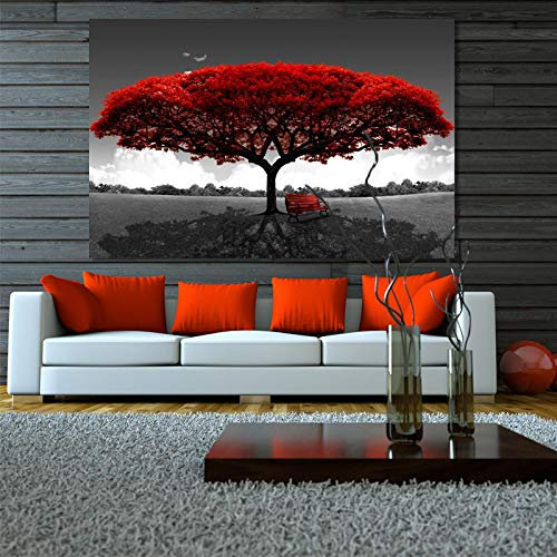 STUKE Wandposter Moderner Stil roter Geldbaum Wand Bilder Leinwand-Poster Kunstdruckee Wandbilder für Wohnzimmer Schlafzimmer Büro Heimdekoration ästhetische Bild 30x40cm Ohne Rahmen