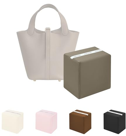 KINGS IN BAG Purse Pillow Insert to Keep Shape - Lightweight Memory Foam Insert with Satin Cover for Home Storage & Travel, Multicolor Options, Fits for Picotin 18(Etoupe Grey, PC18)