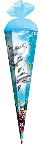 komplette Füllung - Circa 200 Teile - für Schultüte - Delfin - mit Holzspitze - mit - für ALLE Zuckertüte Roth Delfine Fisch Unterwasser Fische Wasser - f..
