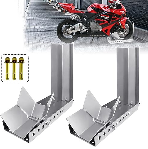 LZQ Motorrad Ständer 2 Stück Montageständer Motorrad Motorradwippe, Motorradständer vorne Verladehilfe Schiene Vorderradklemme Radwippe Motorrad Radklemme