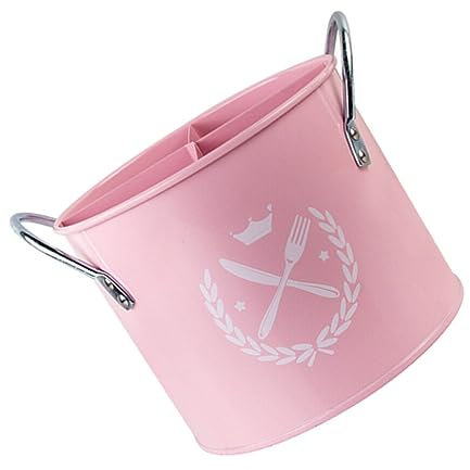Kichvoe Cubo De Almacenamiento De Cubiertos De Metal Galvanizado Soporte para Utensilios De Cocina con Divisor Extraíble Cesta De Drenaje para Encimera Cesta para Utensilios De Cocina