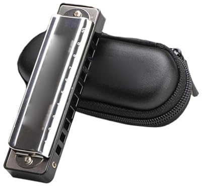 10 Loch Mundharmonika Mund Ogan Instrumento Musical Armonica Diatonica Instrumente Mondharmonica mundharmonika anfänger (Color : Black color)