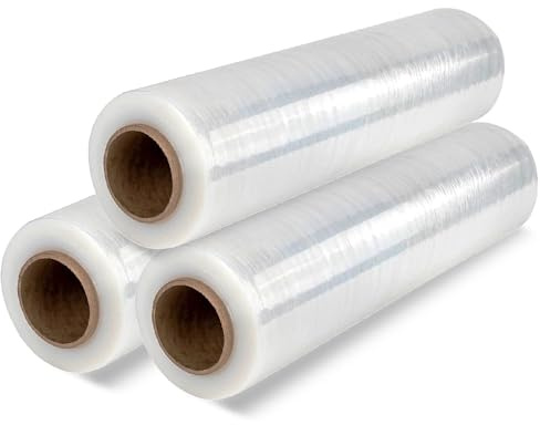 OFITURIA Pellicola Trasparente per Imballaggio, Plastica Imballaggio Traslochi, Pellicola Trasparente Adesiva Protettiva, Pellicola Imballaggio Mobili, Scatole Cartone Trasloco e Oggetti (3 pz)