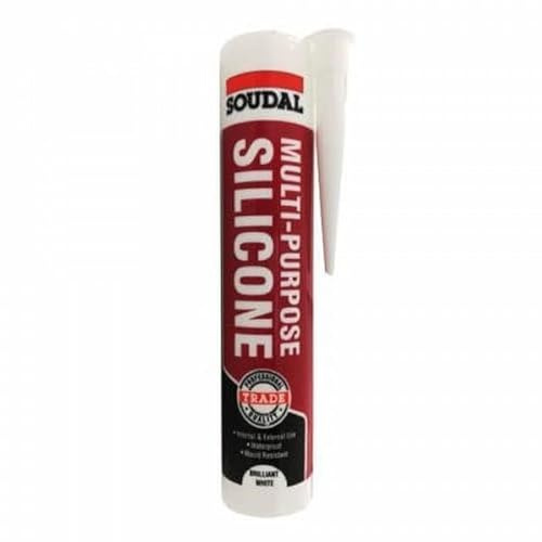 Soudal Trade Construction Silicone Sealant Mold Resistant Sanitary Acetoxy 290ml Multi Purpose Fungicide (Black)