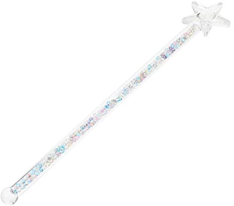 MAGICLULU Star Shaped Glass Stirring Rod with Colorful Crystal Pattern, Heat-Resistant Cocktail and Juice Mixing Stick, Beverage Swizzle Stick for Home Bar and Kitchen Use