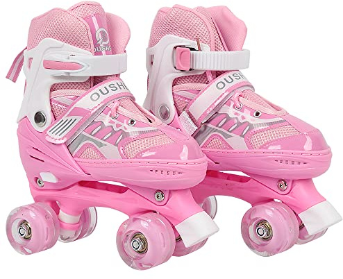 Inline Skates |Inliner für Kinder & Erwachsene | Inline Skates mit großen Rädern 76 mm | Kids-Inliner verstellbare Inline-Skates für Erwachsene und Jugendliche, sichere Outdoor-Rollschuhe für Damen Herren Mädchen Jungen Inline Skates Kinder Vestellbare Inliner mit beleuchteten PU Rädern Rollschuhe Geschenk für Kinder Teenager,Jungen Mädchen Anfänger Damen Herren