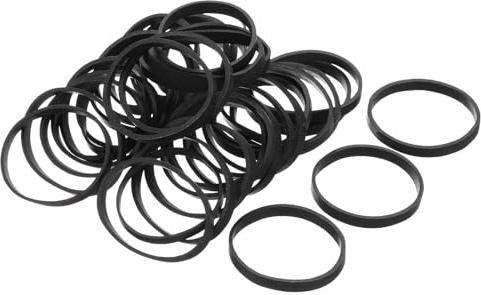sourcing map 100 Pack Rubber Band Stretchable Rubber Elastic Band Black 40mm x 5mm Hair Rubber Bands for Home Office